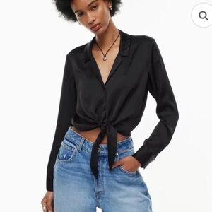 Wilfred Black Tie-Front Blouse